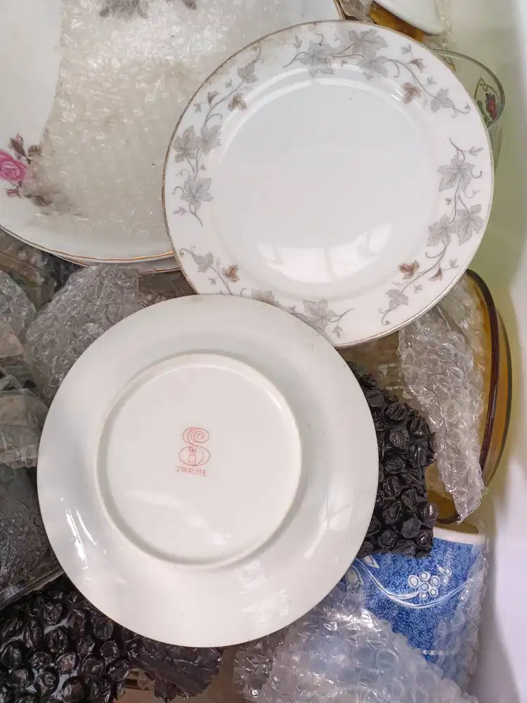 Di Jual Cepat Piring Pisin Lawas Motif Bunga Vintage Antik