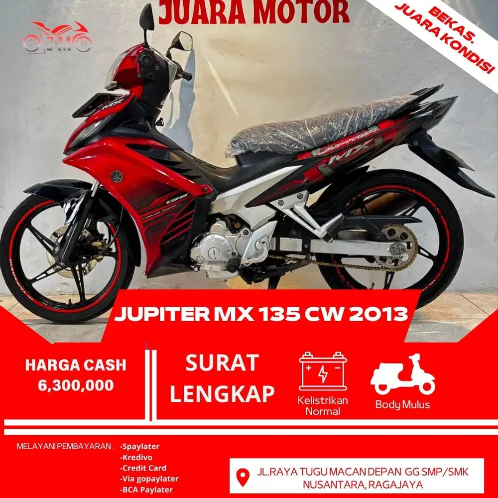 JUPITER MX NEW 135 CW 2013 SURAT LENGKAP MESIN HALUS HARGA TERMURAH
