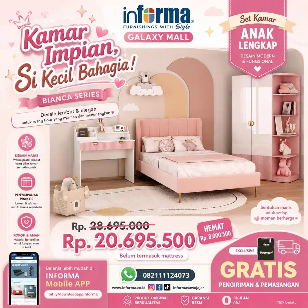 tempat tidur set bianca
