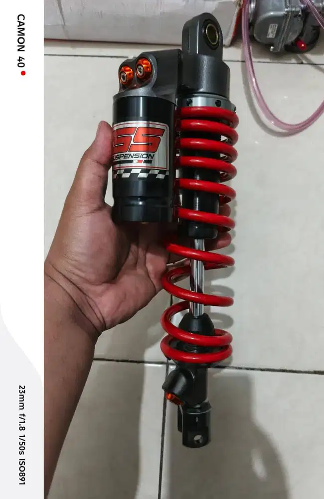 SOK,SHOCK COPY YSS,TABUNG VARIASI,BELAKANG MOTOR MATIC 330mm, MERAH
