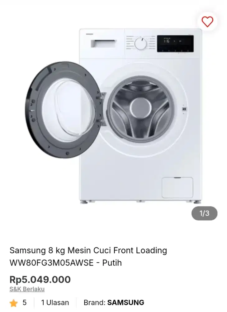 Samsung 8 kg Mesin Cuci Front Loading