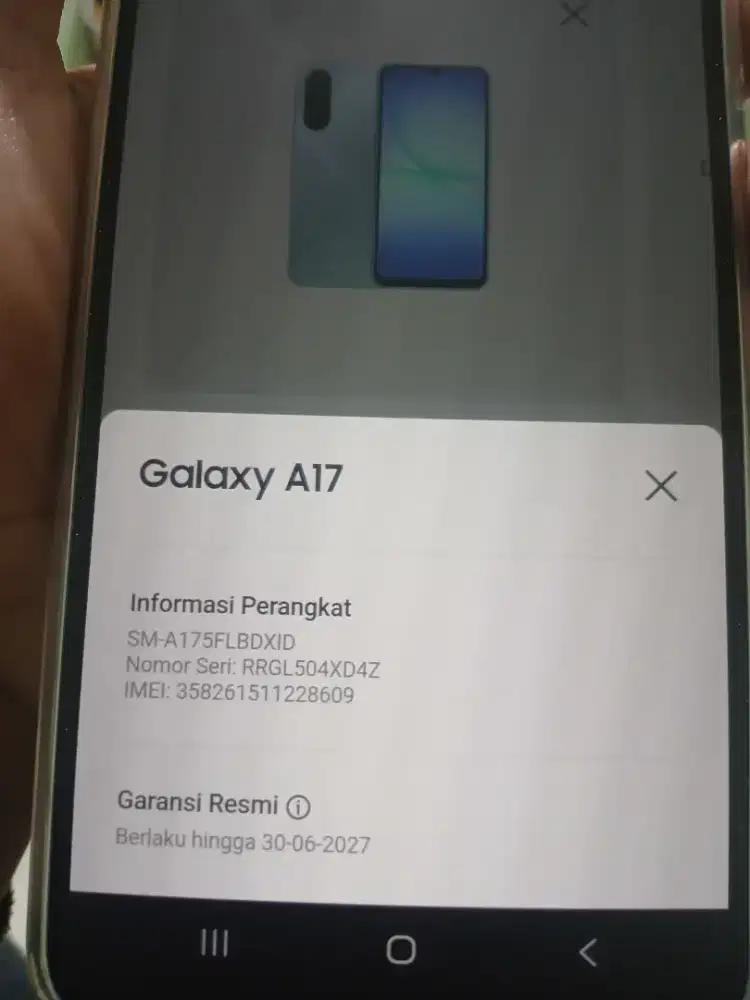 Samsung a17 baru seminggu