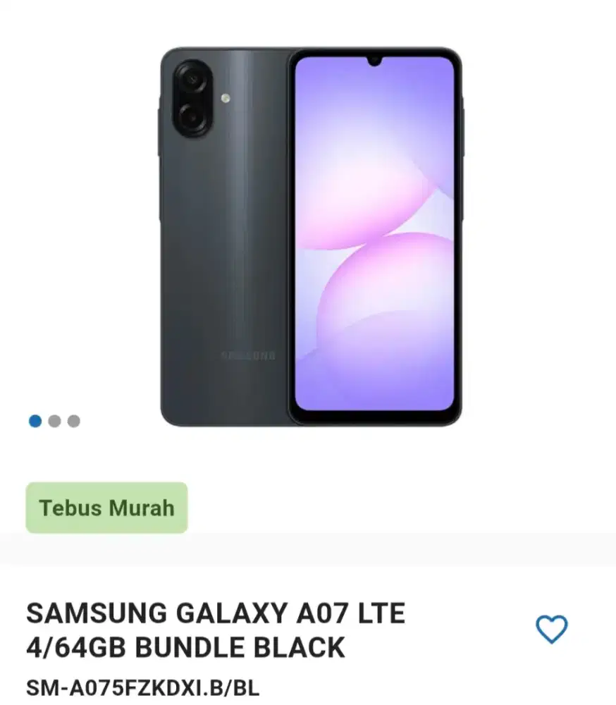 SAMSUNG GALAXY A07 LTE 4/64GB BUNDLE BLACK