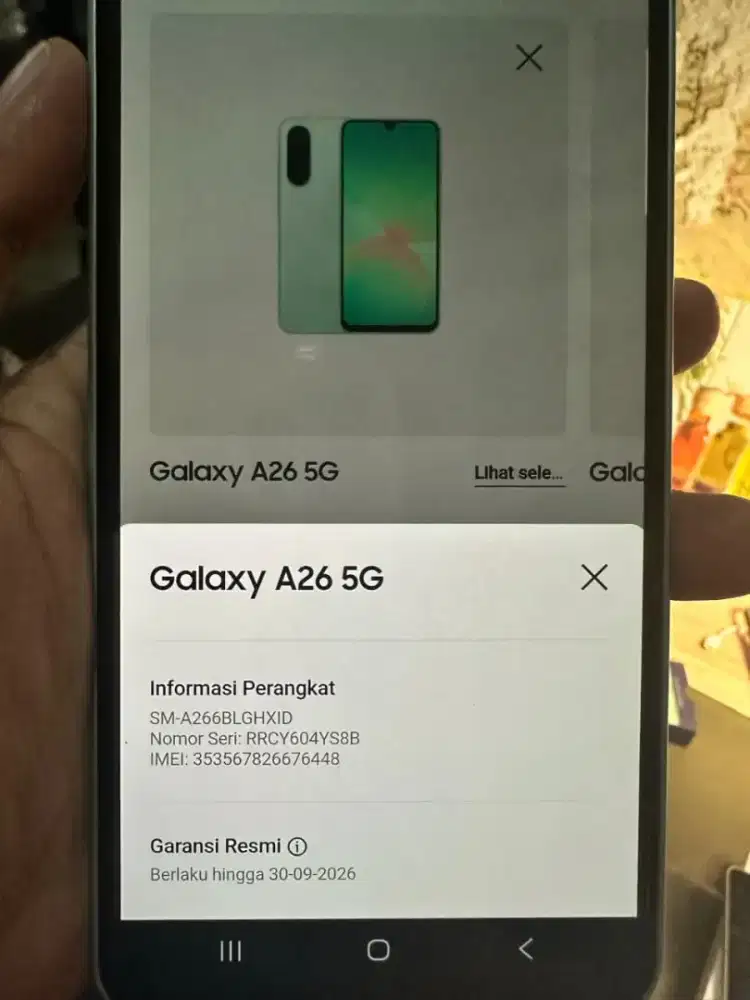 Jual hp likenew samsung A26 5g 8/256 grns PANJANG free ADAPTOR n case