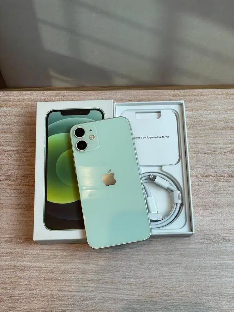 Ip 12 mini 128gb, inter warna tosca bh 90%