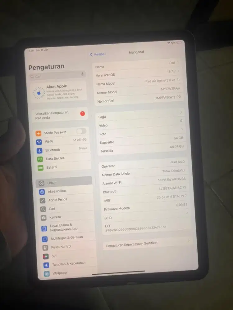 Ipad air gen 4 64gb ex ibox
