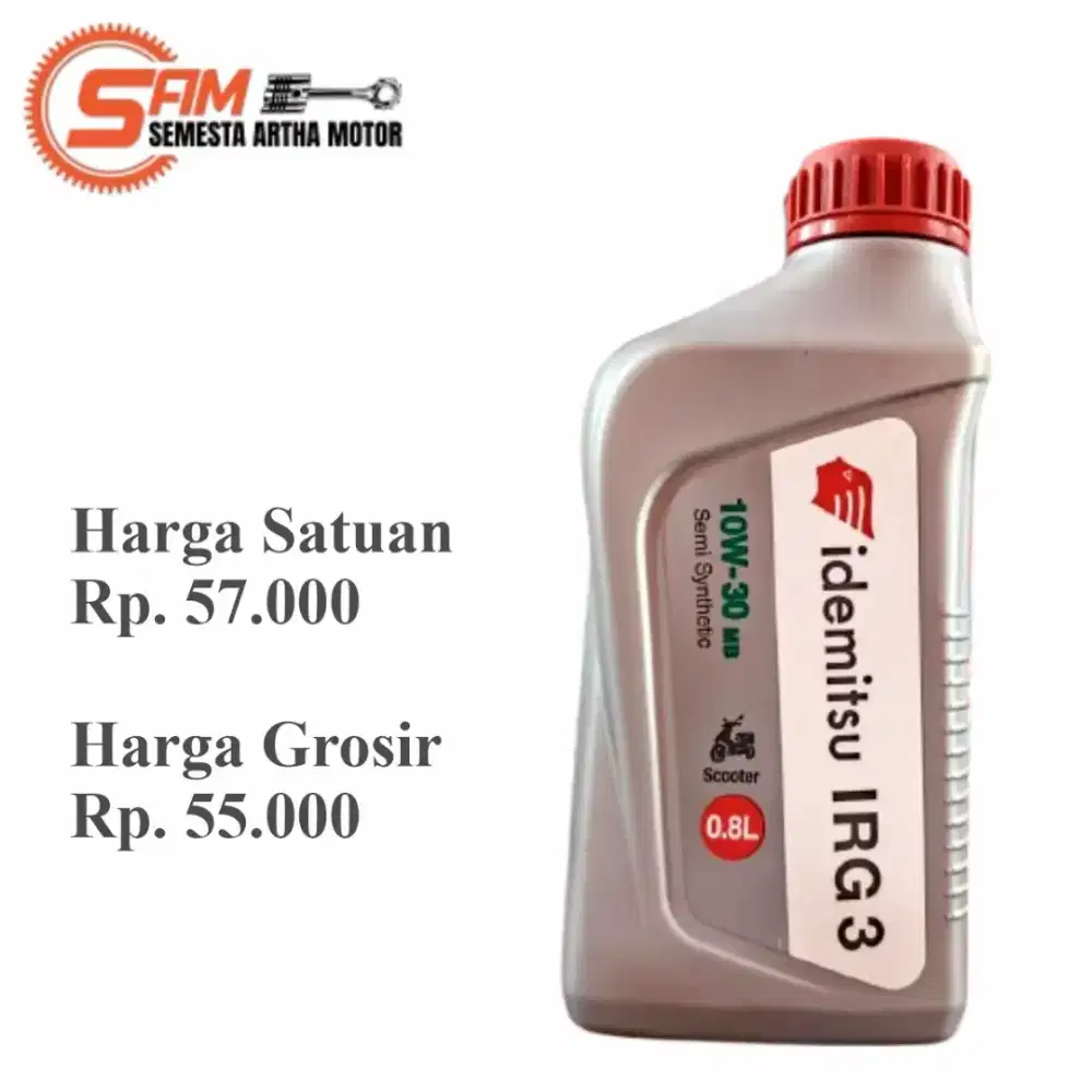 Oli Motor Idemitsu IRG3 10w30 Matic 800ml Semi Synthetic Original