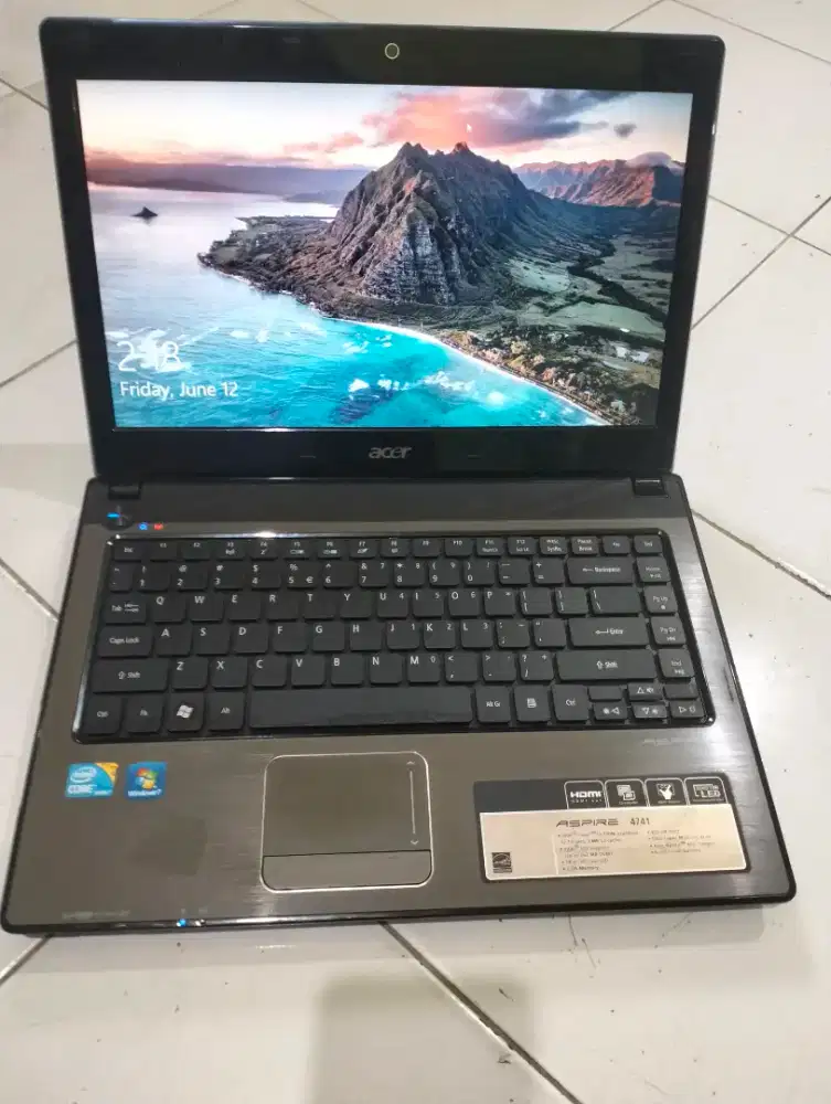 Laptop Acer Core i3 murah Ram 4Gb HDD 320Gb Win 10 LED 14 Baterai OK