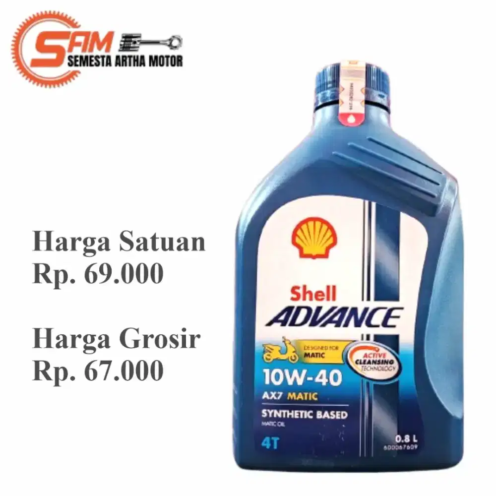 Oli Motor Shell Advance AX7 10w30 10w40 Matic 800ml Original