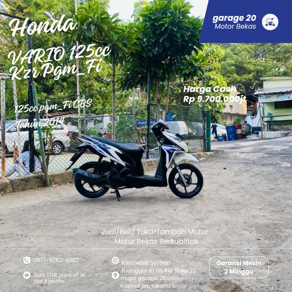 Honda Vario 125cc Kzr Pgm_Fi Tahun 2014 Pajak Off