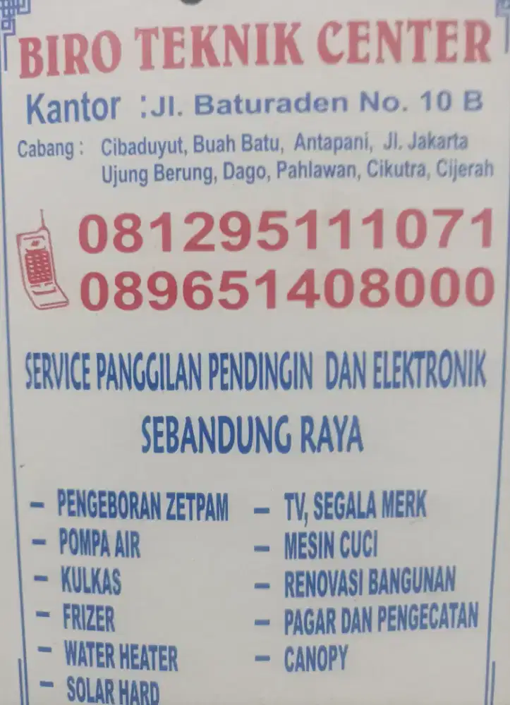 servis kulkas, mesin cuci dan pompa air