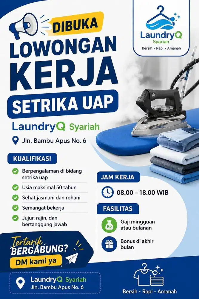 Lowongan untuk setrika uap