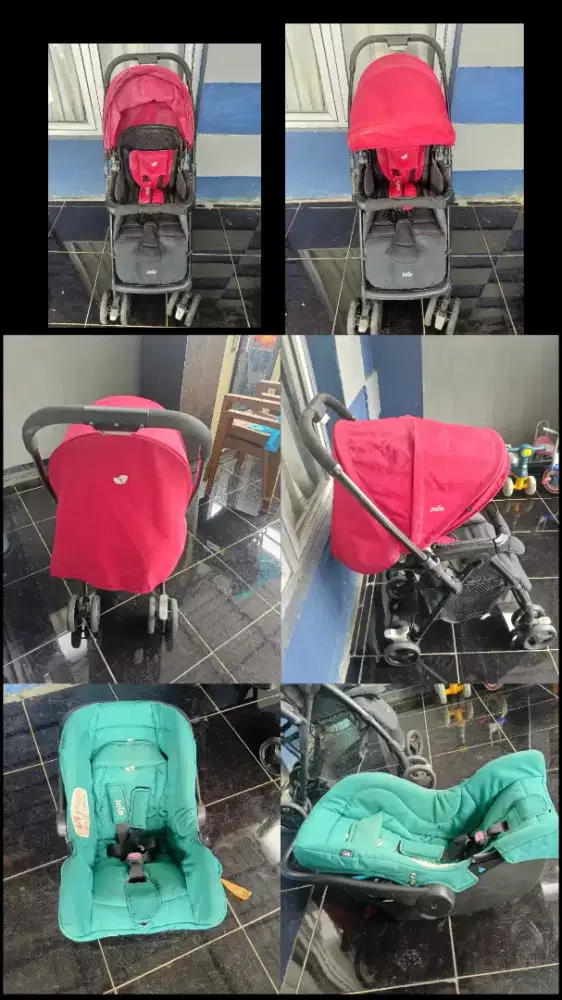 Dijual stroller dan car seat merk joie