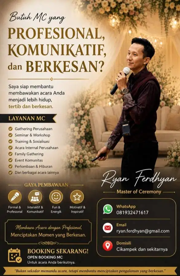 MC event Wedding,gathering,workshop, Family & hiburan
