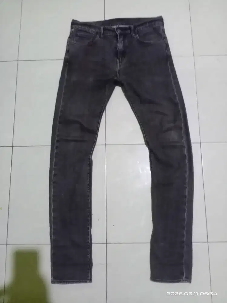 Celana jeans pria Original Levis 510 Skinny fit Charcoal Grey Black