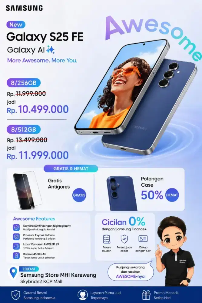 SAMSUNG S25 FE CICILAN BUNGA HINGGA 0%