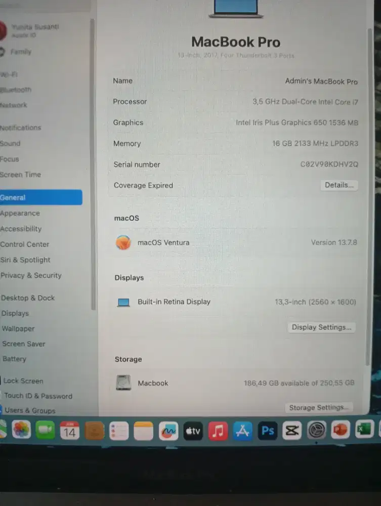 MacBook Pro 13 2017 i7 16GB 4 Port 256GB - Space Gray Mulus