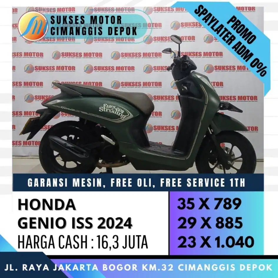 GENIO ISS 2024 CASH KREDIT CC PAYLATER BISA [SUKSES MOTOR]