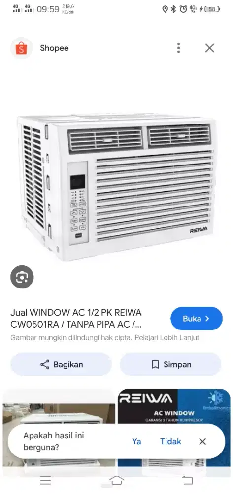 Jual AC window REIWA 1/2 pk