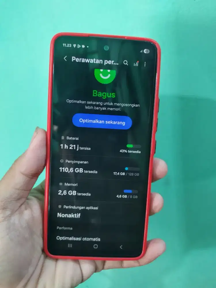 Samsung a53 5g ram 8/128 finger on layar