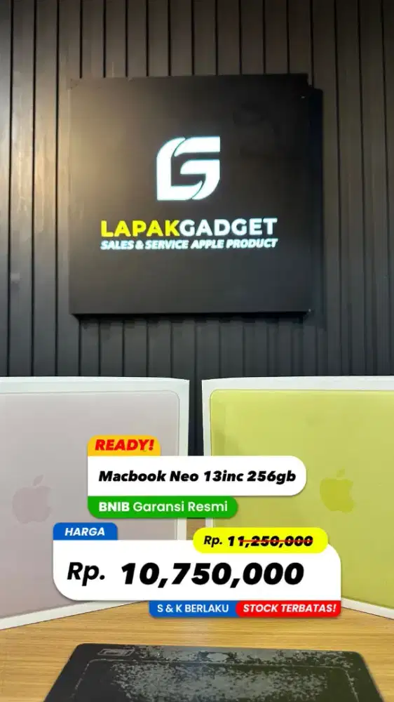 Macbook Neo 13inch 256GB New Unit BNIB bergaransi bisa cicilan & nego