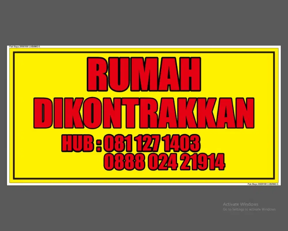Di kontrak kan Rumah