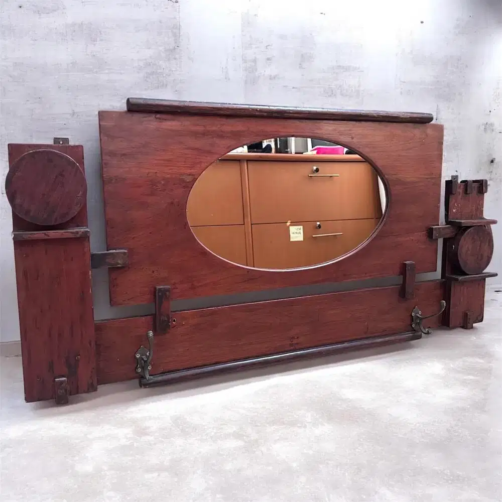 Vintage Cermin Dinding Kayu Jati  model hall-rack