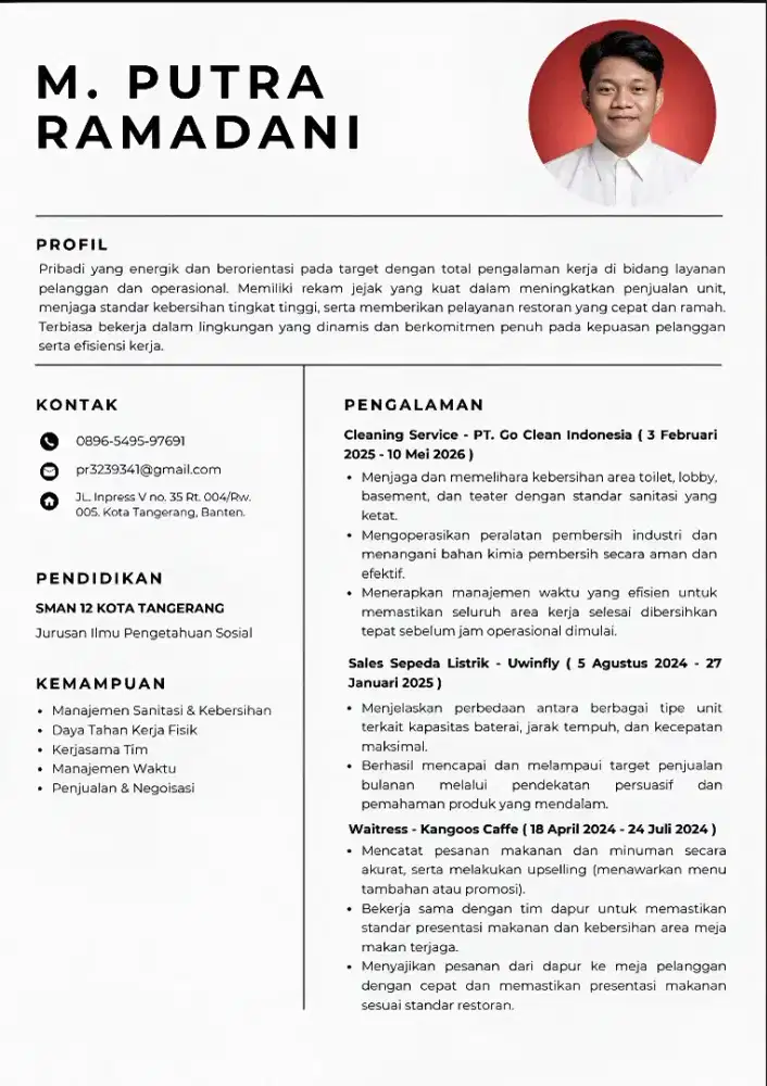 Sedang mencari pekerjaan dan sangat membutuhkan
