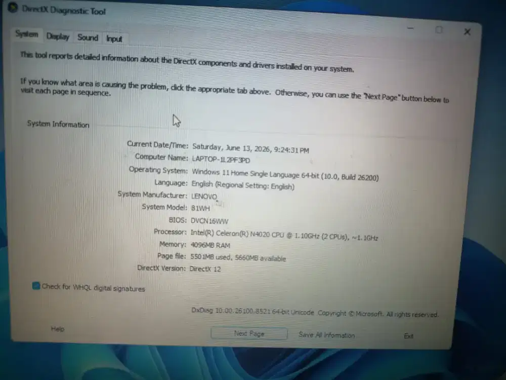 Lactop lenovo Idea pad 3 ram 4 SSD 256 unit mlus minus speaker pelan