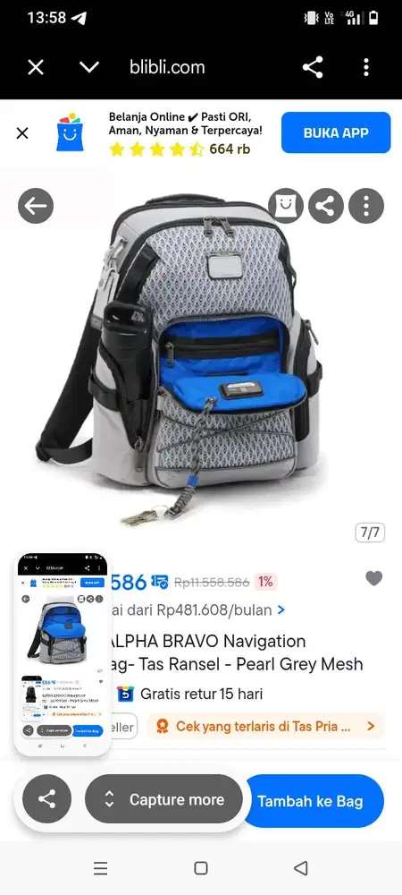 Tas TUMI Navigation Backpack Original