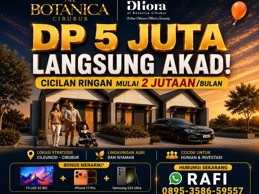 Rumah siap huni dp 5 juta all in cicilan 2 jutaan