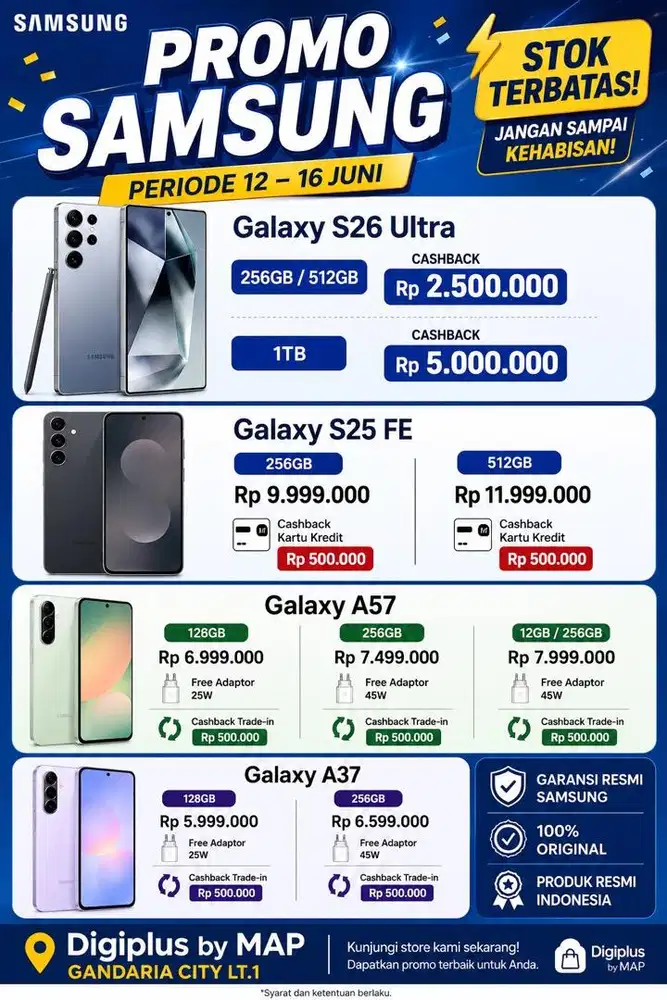 Promo Samsung S26 Ultra cashback UPTO 5jt
