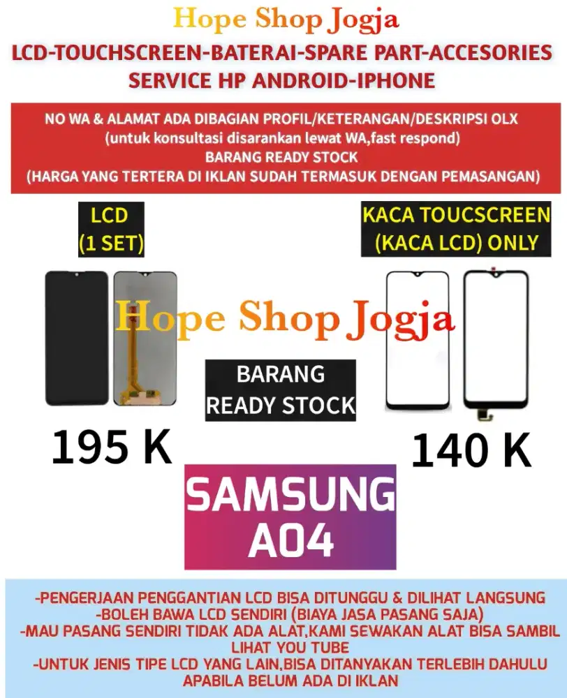 Touchscreen-Baterai-Lcd Samsung A04