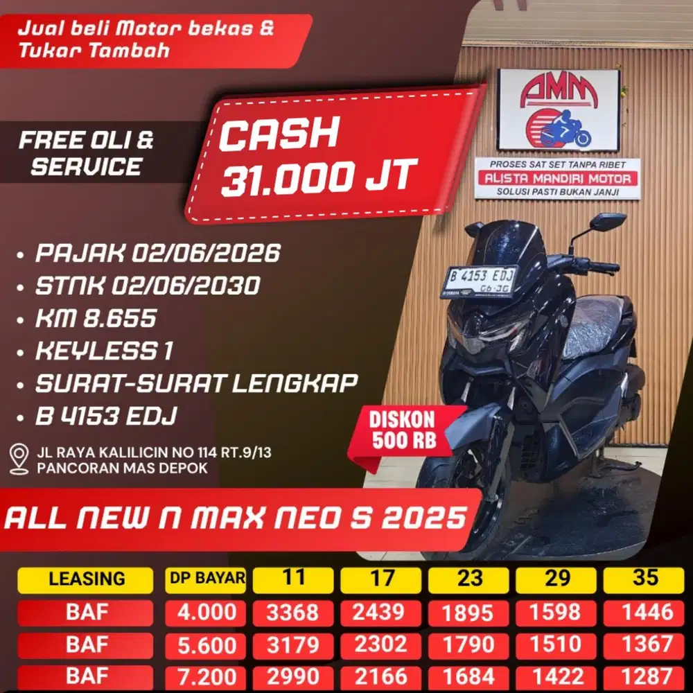 ALL NEW NMAX NEO S 2025 KM LOW CASH / KREDIT ALISTA