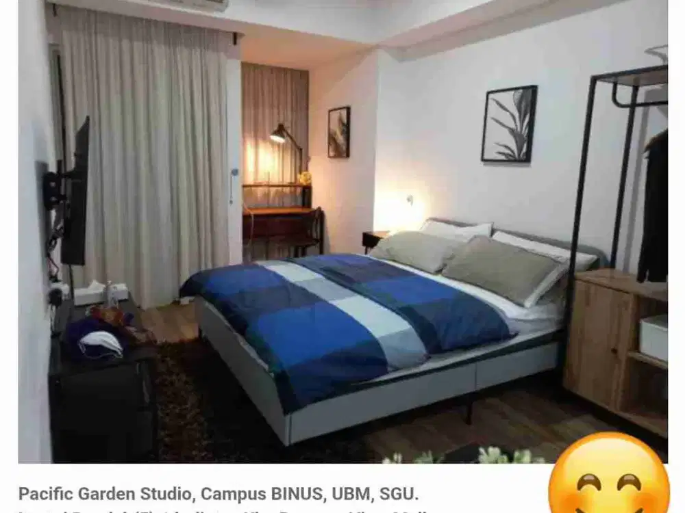 Apartement Pacific Garden Alam Sutera, Studio, lantai 5 TC, Furnish, View Kolam dan Mall Alam Sutera..Pinang..Tangerang..