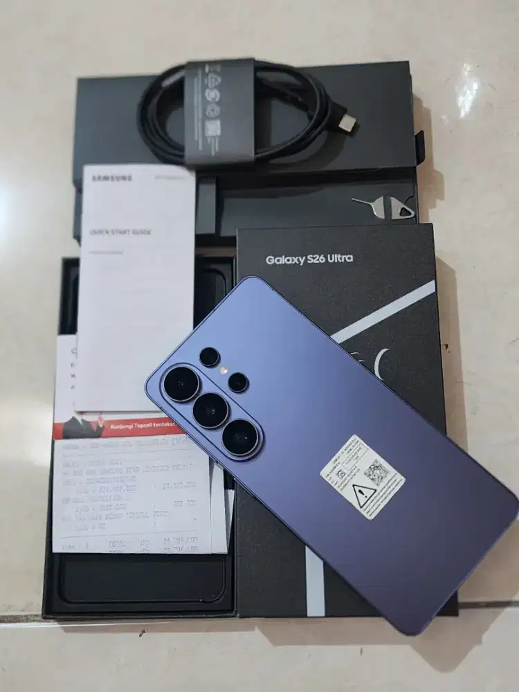 Samsung S26 Ultra 5G 12/512Gb, warna Violet SEIN, 99,9% Sempurna,