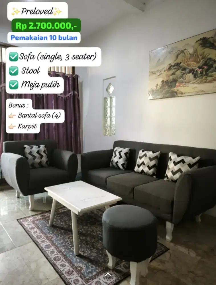 Sofa 3 set ruang tamu