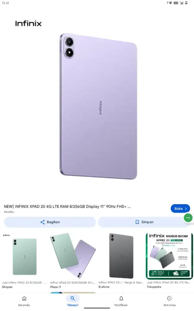 Infinix xpad 20, second mulus