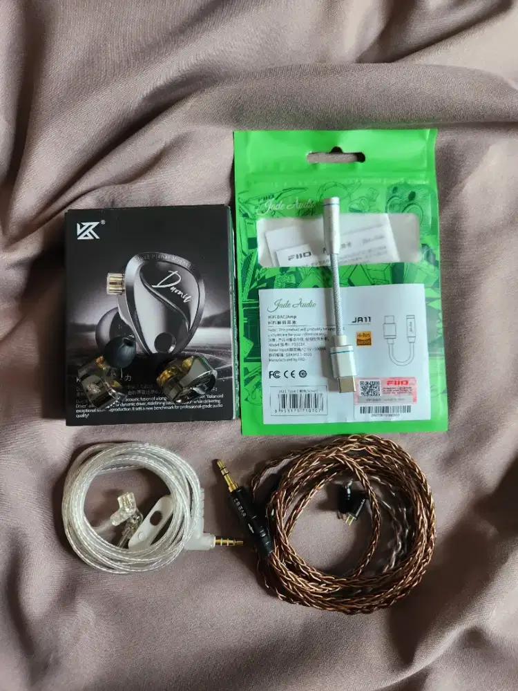Headset IEM KZ Duonic + Fiio DAC JA11 + Kbear Copper Kabel