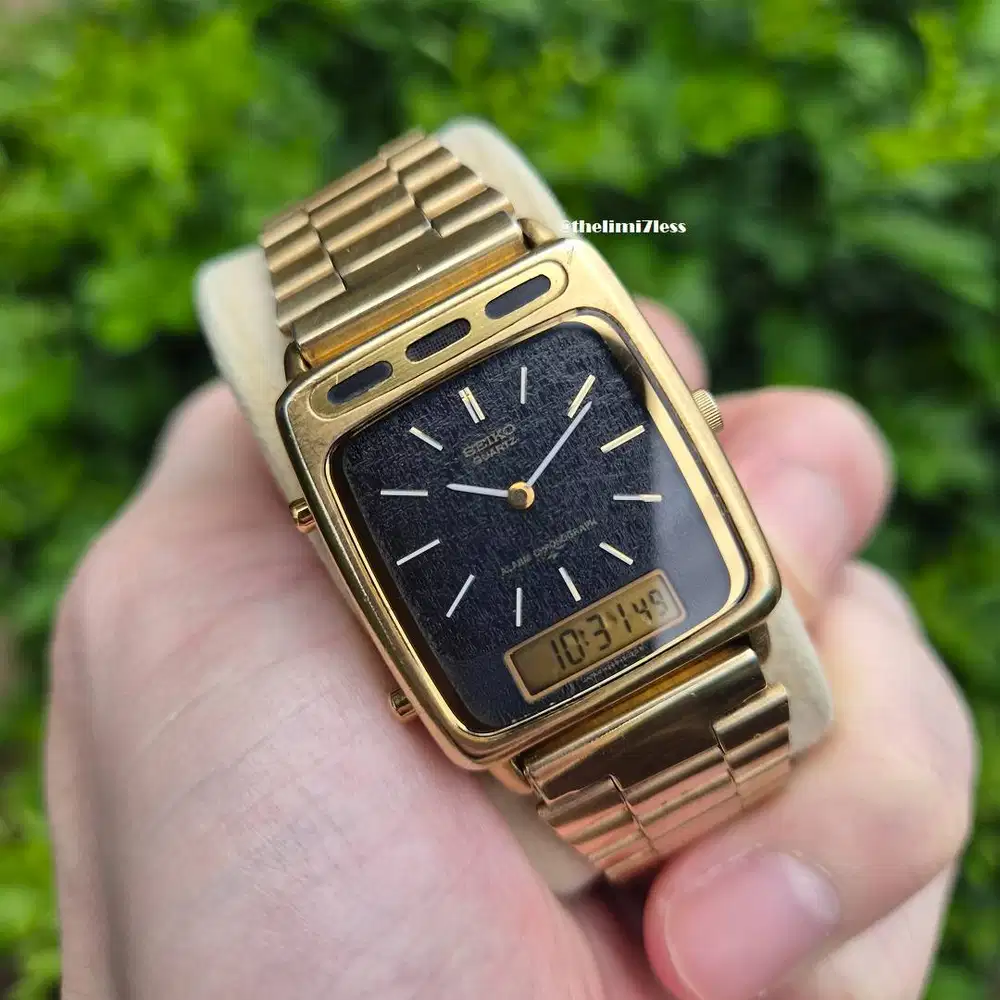 Jam tangan Seiko SGP duo-display vintage alarm chronograph 1980s made