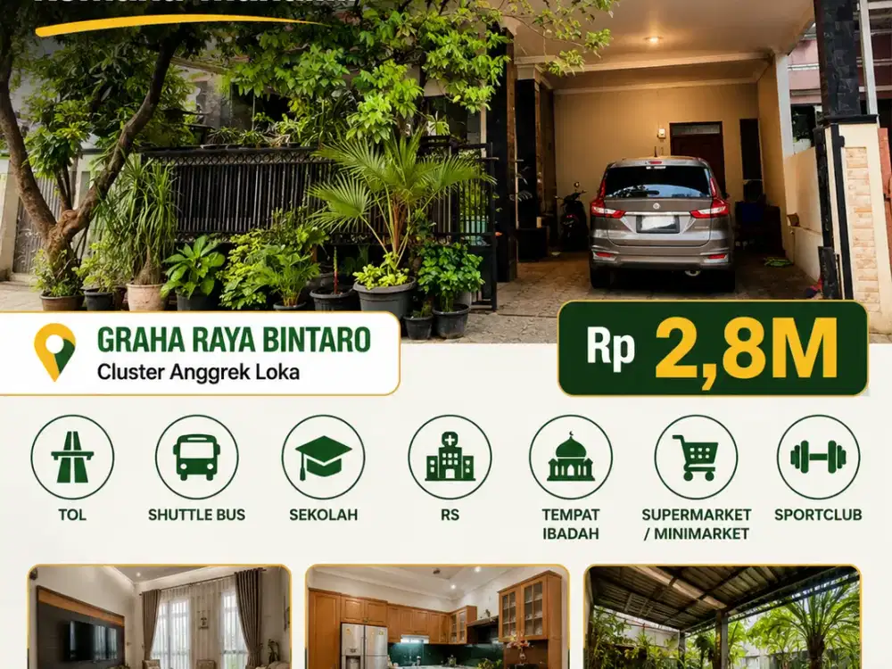 DIJUAL RUMAH DENGAN HARGA MENARIK DI ANGGREK LOKA GRAHA RAYA BINTARO