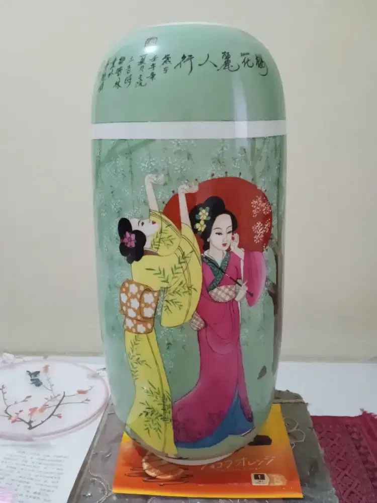 Jual guci vas meiren 60 cm Jingdezhen vintage beli dichina mulus nego