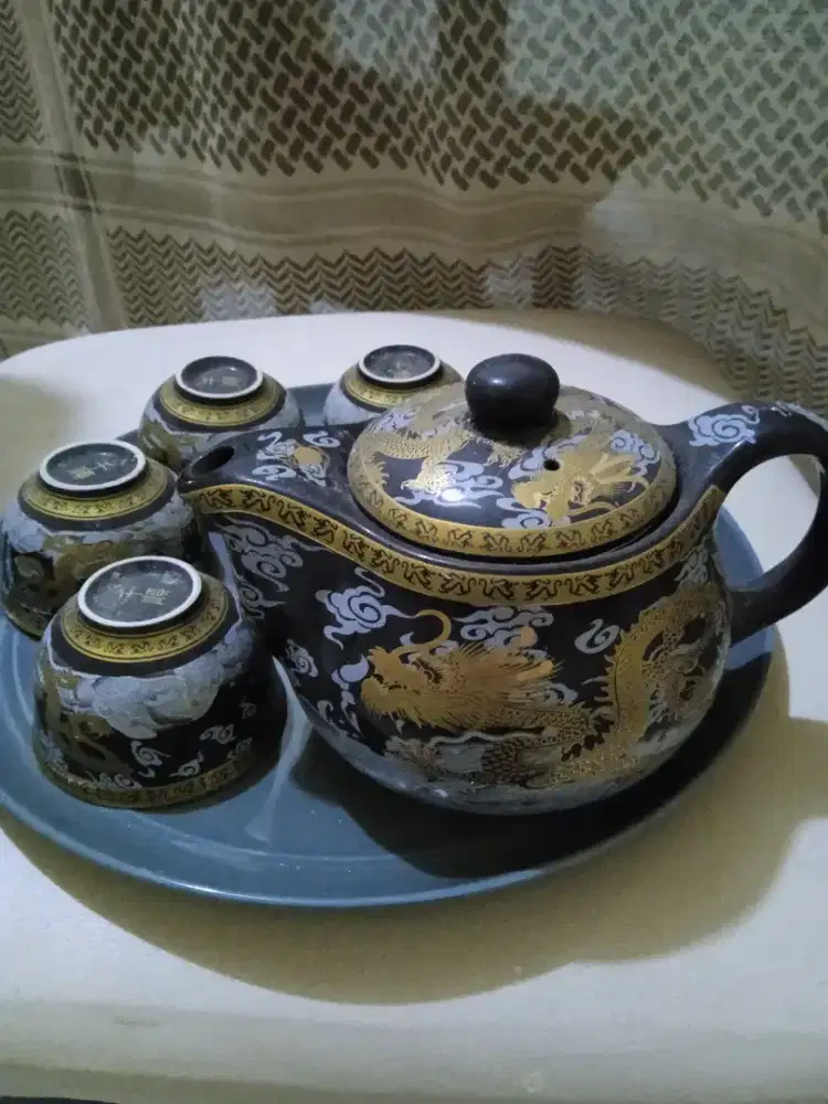 Jl Tea set dragon mas asli  Da Shun Jingdezhen vintage beli dichina