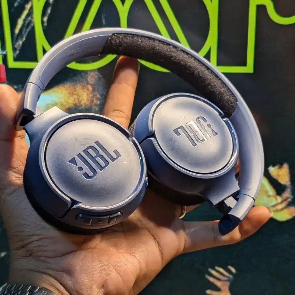 Headphone Headphones Headset From JBL T510 BT ( Blue Color )