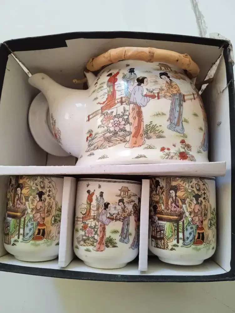 Jl tea set Qianlong vintage asli beli di china belum dipake, no box