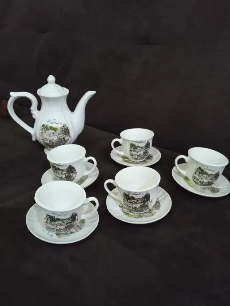 Jl pajangan tea set mini E Oxford 11 pcs