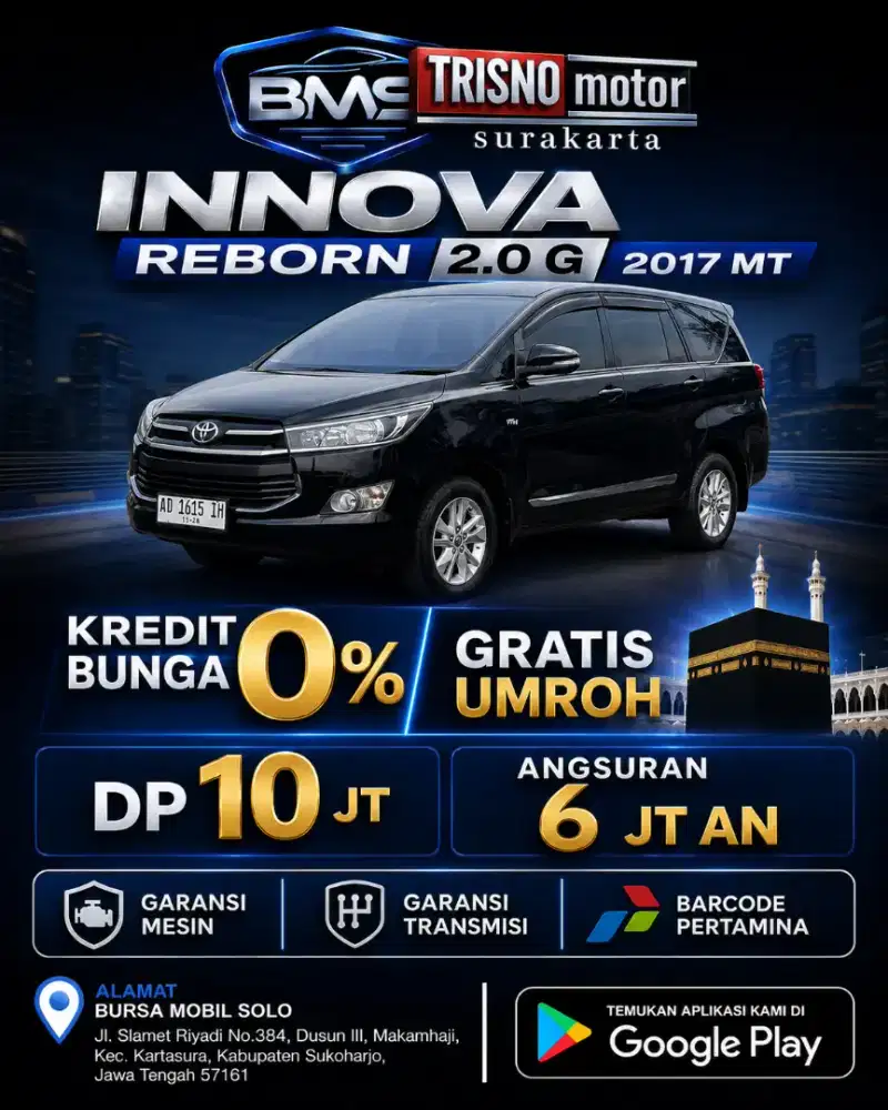 ( DP 10 Jt) INNOVA REBORN 2.0 G 2017 MT