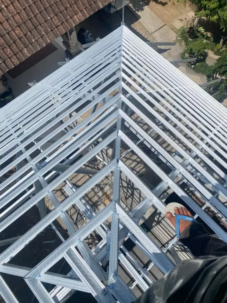 kanopi baja ringan atap alderon single tukang las tukang bangunan