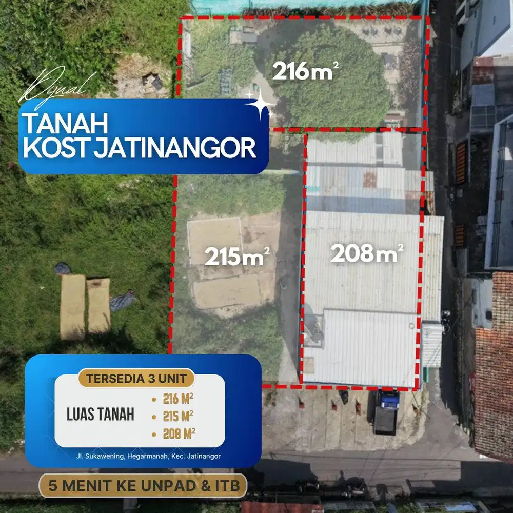 Tanah 215 m² Siap Bangun Kost Dekat Kampus UNPAD