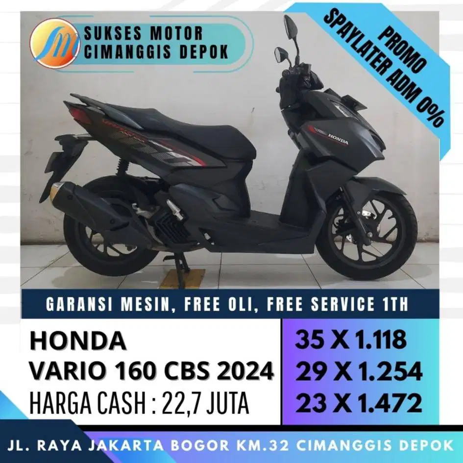 VARIO 160 CBS 2024 MULUS CASH KREDIT BISA [FREE SERVICE 1TH]